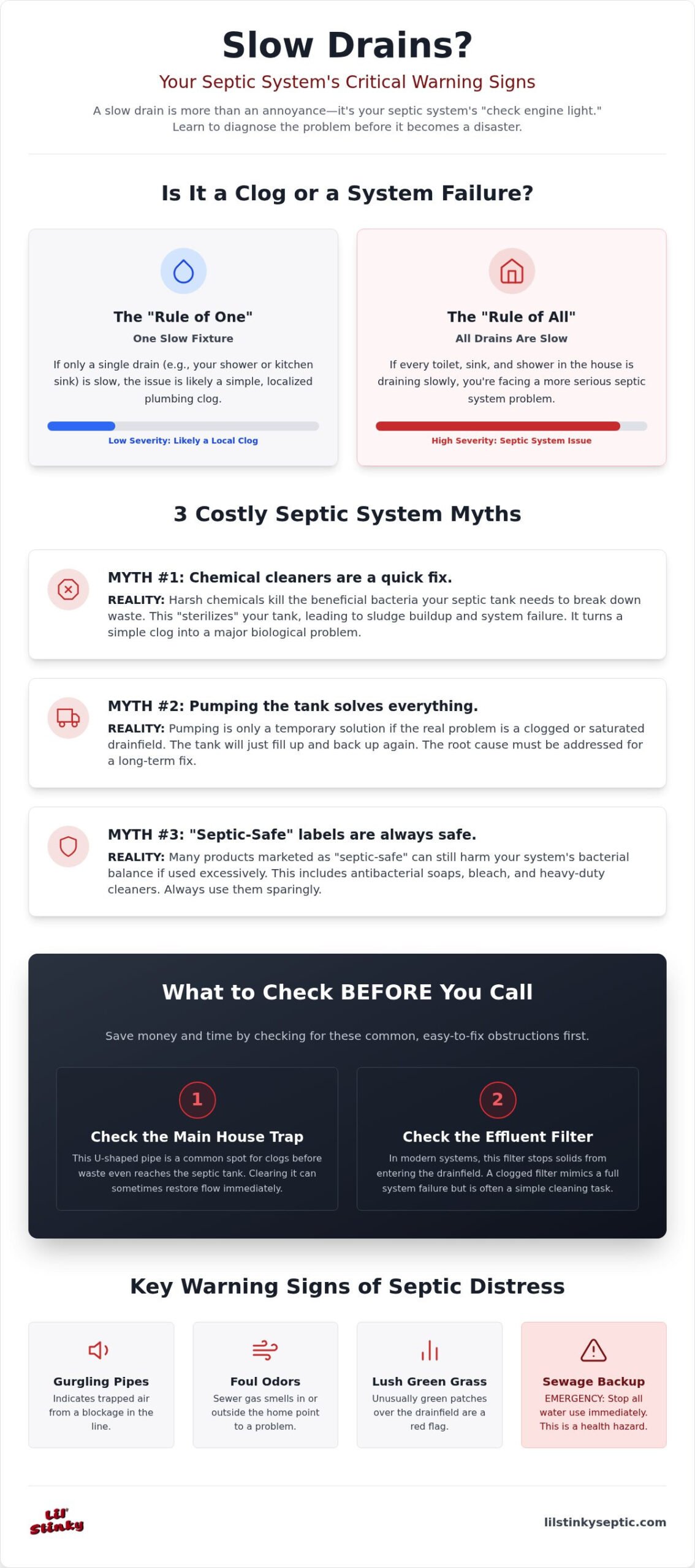 Slow Drains and Septic System Problems: 5 Common Myths Busted